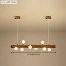 Modern linear brown wood island pendant – kitchen dining room light