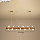 Modern linear brown wood island pendant – kitchen dining room light