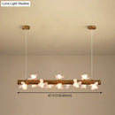 Modern linear brown wood island pendant – kitchen dining room light