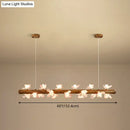Modern linear brown wood island pendant – kitchen dining room light