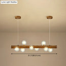 Modern linear brown wood island pendant – kitchen dining room light