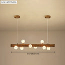 Modern linear brown wood island pendant – kitchen dining room light