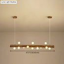 Modern linear brown wood island pendant – kitchen dining room light