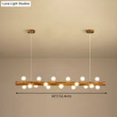 Modern linear brown wood island pendant – kitchen dining room light