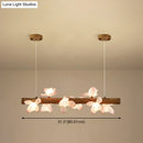 Modern linear brown wood island pendant – kitchen dining room light