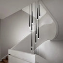 Modern loft black led stair chandelier living room pendant light