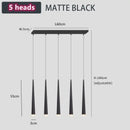 Modern loft black led stair chandelier living room pendant light