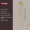 Modern loft black led stair chandelier living room pendant light