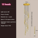 Modern loft black led stair chandelier living room pendant light