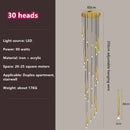 Modern loft black led stair chandelier living room pendant light