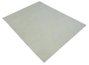 Modern Loop Cut Pile Solid plane Beige Hand Knotted 8x10 Wool Area Rug