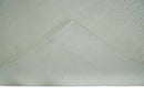 Modern Loop Cut Pile Solid plane Beige Hand Knotted 8x10 Wool Area Rug