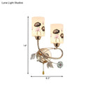 Modern lotus gold finish glass shade wall sconce bedroom pull chain