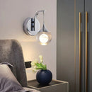 Modern luxurious crystal led wall sconce gold curved lamp for bedroom