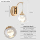 Modern luxurious crystal led wall sconce gold curved lamp for bedroom