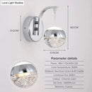 Modern luxurious crystal led wall sconce gold curved lamp for bedroom