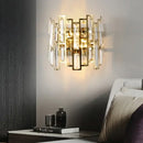 Modern luxury black crystal led wall lamp for living room