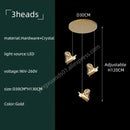 Modern luxury butterfly gold decorbites crystal chandelier living room