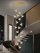 Modern luxury butterfly gold decorbites crystal chandelier living room