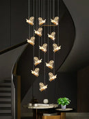 Modern luxury butterfly gold decorbites crystal chandelier living room