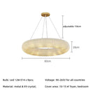 Modern luxury crystal circle chandelier living room pendant light