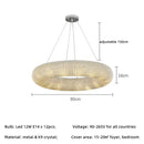 Modern luxury crystal circle chandelier living room pendant light