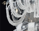 Modern luxury crystal circle led tassel chandelier living room light