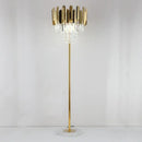 Modern luxury crystal gold floor lamp for living room