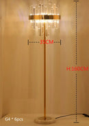 Modern luxury crystal gold floor lamp for living room