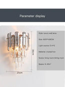 Modern luxury crystal gold led wall sconce bedroom light