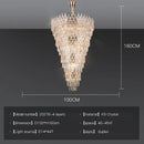 Modern luxury crystal led chandelier stairway villa light