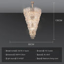 Modern luxury crystal led chandelier stairway villa light