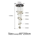 Modern luxury crystal rings chandelier staircase lighting fixture