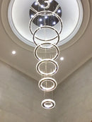 Modern luxury crystal rings chandelier staircase lighting fixture