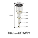 Modern luxury crystal rings chandelier staircase lighting fixture