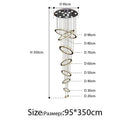 Modern luxury crystal rings chandelier staircase lighting fixture