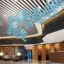 Modern luxury glass high ceiling led chandelier living room