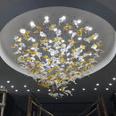 Modern luxury glass high ceiling led chandelier living room