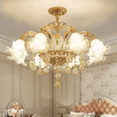 Modern luxury gold crystal ceiling chandelier living room flower light