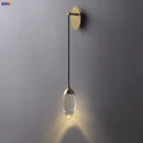 Modern luxury gold crystal led wall light bedroom sconce