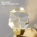 Modern luxury gold crystal led wall sconce bedroom light fixture