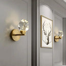 Modern luxury gold crystal led wall sconce bedroom light fixture