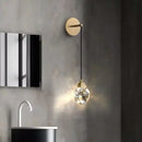 Modern luxury gold crystal led wall sconce bedroom light fixture