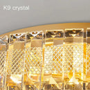 Modern luxury gold crystal round ceiling lamp living room lighting