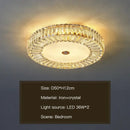 Modern luxury gold crystal round ceiling lamp living room lighting