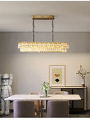 Modern luxury gold double crystal ceiling chandelier living room
