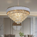 Modern luxury gold & white crystal chandelier living room light