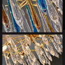 Modern luxury golden crystal water drop led chandelier dining room