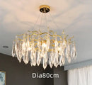 Modern luxury golden crystal water drop led chandelier dining room