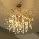 Modern luxury golden crystal water drop led chandelier dining room